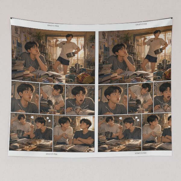 Item preview, Student Life Cozy Reading Room Comic Print designed and sold by Grafititee.