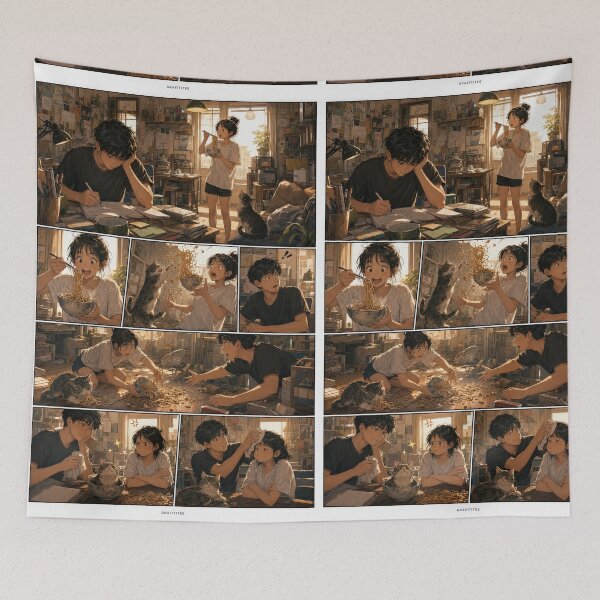 Item preview, Student Life Cozy Reading Room Comic Print designed and sold by Grafititee.