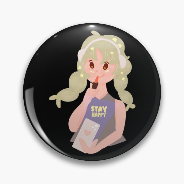 Item preview, Stay Happy Cute Anime Girl Illustration Design designed and sold by Nixsasaart.