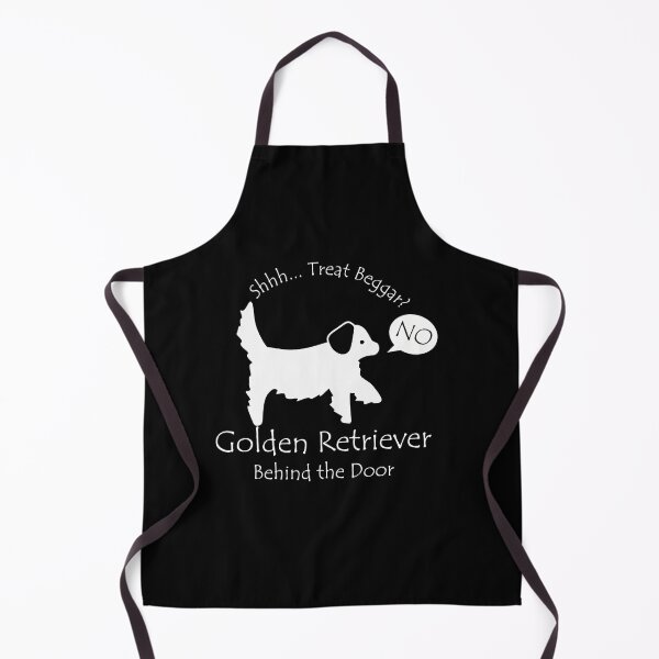 Item preview, Funny Golden Retriever Treat Beggar Behind the Door White Text designed and sold by Na7nasColorShop.