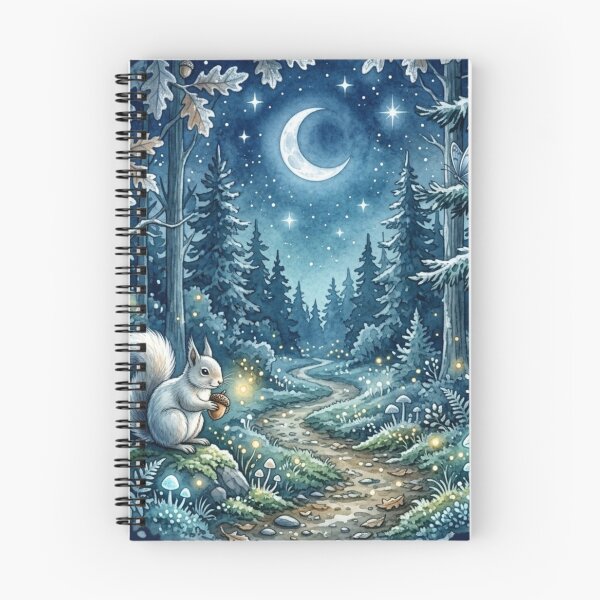 Item preview, Moonlit Forest Path Watercolor Night Art designed and sold by CalmCapy Co.