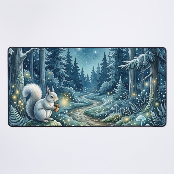 Item preview, Moonlit Forest Path Watercolor Night Art designed and sold by CalmCapy Co.