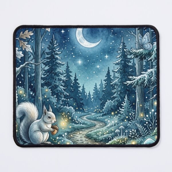 Item preview, Moonlit Forest Path Watercolor Night Art designed and sold by CalmCapy Co.