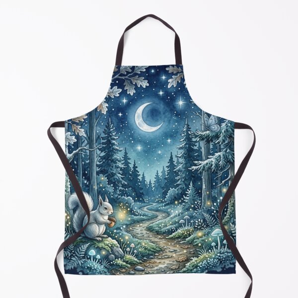 Item preview, Moonlit Forest Path Watercolor Night Art designed and sold by CalmCapy Co.