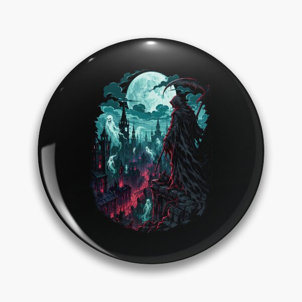 Item preview, Grim Reaper Watching Over Haunted Ruined Midnight City designed and sold by Tong4130.