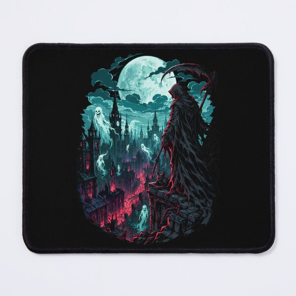Item preview, Grim Reaper Watching Over Haunted Ruined Midnight City designed and sold by Tong4130.
