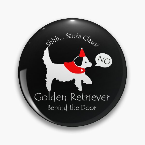 Item preview, Funny Golden Retriever Santa Claus Behind the Door White Text designed and sold by Na7nasColorShop.