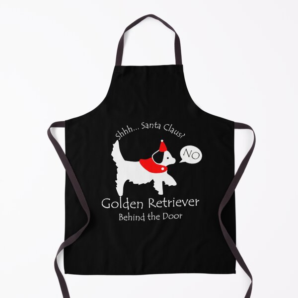 Item preview, Funny Golden Retriever Santa Claus Behind the Door White Text designed and sold by Na7nasColorShop.