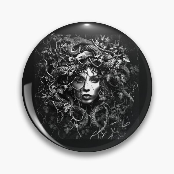 Item preview, Medusa Queen with Snakes and Vines – Dark Gothic Fantasy Art designed and sold by inkoutninja.