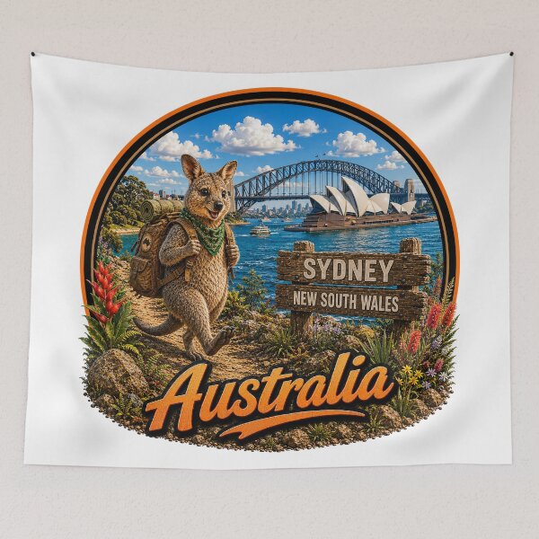 Item preview, Around Australia with Backpacking Friends designed and sold by Holiday-Hunter.