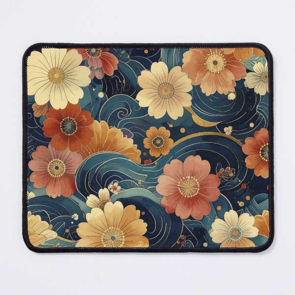 Item preview, Waves of Wildflowers (vintage rust multi blue) designed and sold by WeaveSphere.