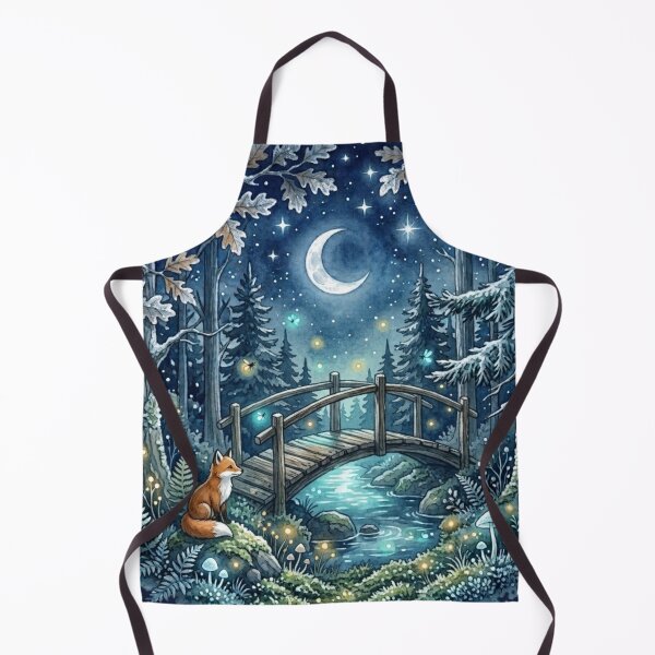 Item preview, Moonlit Fairy Bridge Watercolor Night Art designed and sold by CalmCapy Co.