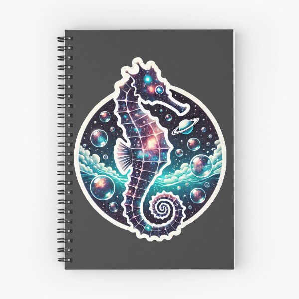Item preview, Surreal Cosmic Seahorse Fantasy Galaxy Ocean Art Print designed and sold by PinUpPizzazz.