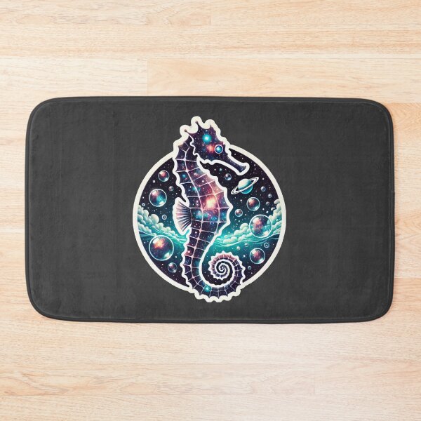 Item preview, Surreal Cosmic Seahorse Fantasy Galaxy Ocean Art Print designed and sold by PinUpPizzazz.