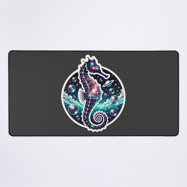 Item preview, Surreal Cosmic Seahorse Fantasy Galaxy Ocean Art Print designed and sold by PinUpPizzazz.