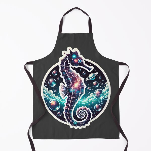 Item preview, Surreal Cosmic Seahorse Fantasy Galaxy Ocean Art Print designed and sold by PinUpPizzazz.