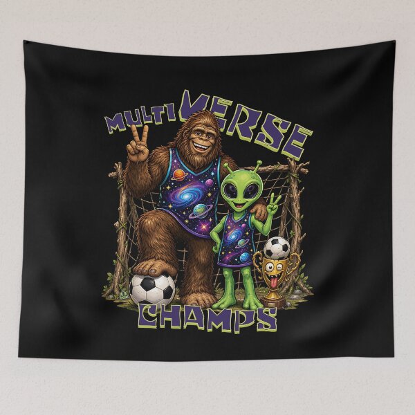 Item preview, Soccer Multiverse Champs Bigfoot and Alien designed and sold by ej-sulu.