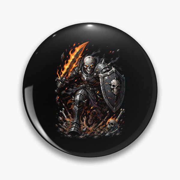 Item preview, Skeleton Warrior Charging Into Battle With Flaming Sword designed and sold by Tong4130.