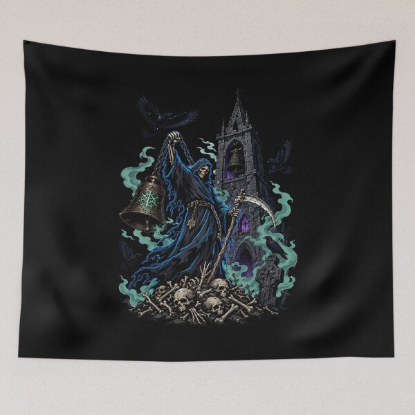 Item preview, Grim Reaper Beside Haunted Bell Tower Of Doom designed and sold by Tong4130.