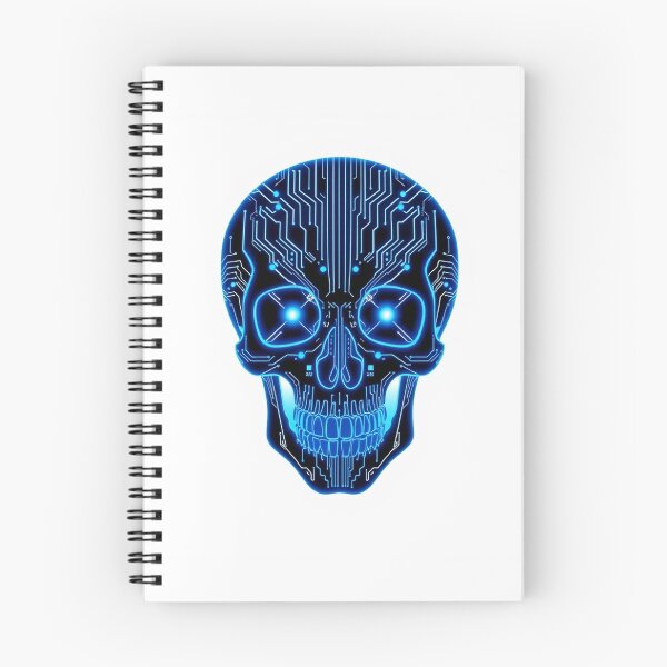 Item preview, Skull Cyberpunk Skull - Modern Graphic Art T-Shirt designed and sold by QuirkThreadsCo.