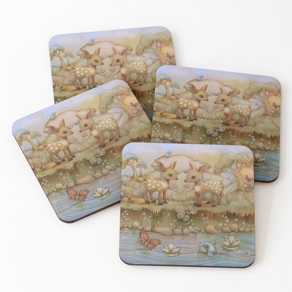 Item preview, Little Fawns by an Enchanted Forest Pond designed and sold by Karin Taylor.