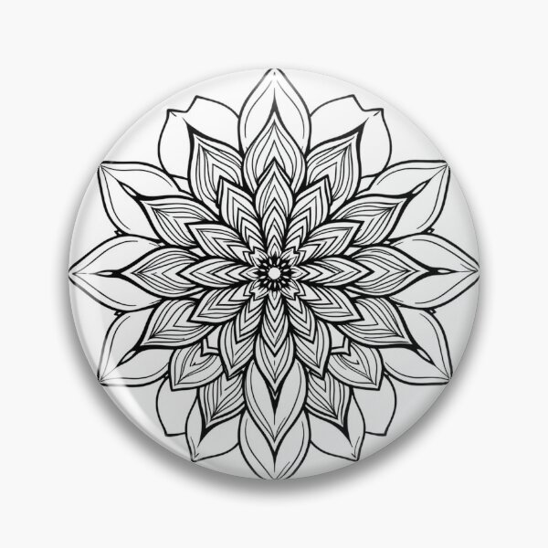 Item preview, Sacred Lotus Flower Mandala Line Art - Modern Grap designed and sold by QuirkThreadsCo.