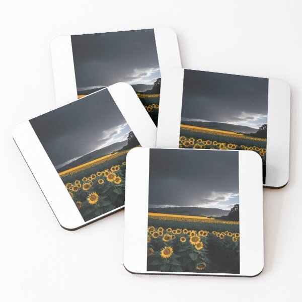 Item preview, Landscape - Sunflower Field, Golden Light and Stormy Sky designed and sold by Reverso-Design.