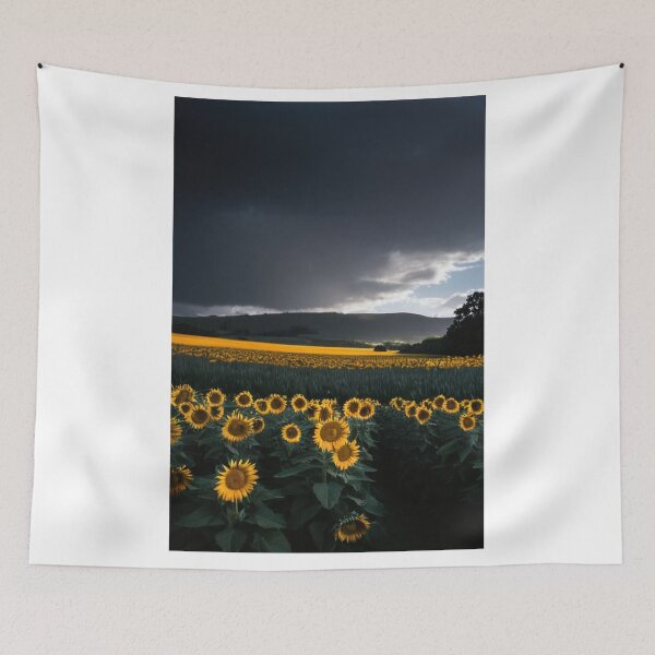 Item preview, Landscape - Sunflower Field, Golden Light and Stormy Sky designed and sold by Reverso-Design.