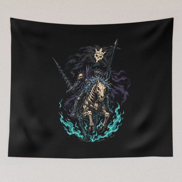 Item preview, Dark Knight Riding Skeletal Horse Through Phantom Flames designed and sold by Tong4130.