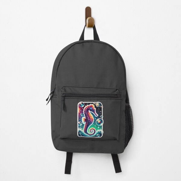 Item preview, Surreal Cosmic Seahorse Fantasy Galaxy Ocean Art Print designed and sold by PinUpPizzazz.