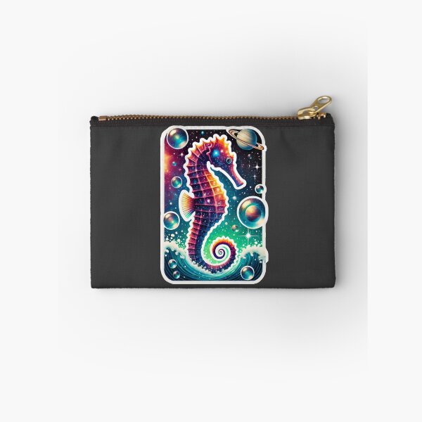 Item preview, Surreal Cosmic Seahorse Fantasy Galaxy Ocean Art Print designed and sold by PinUpPizzazz.