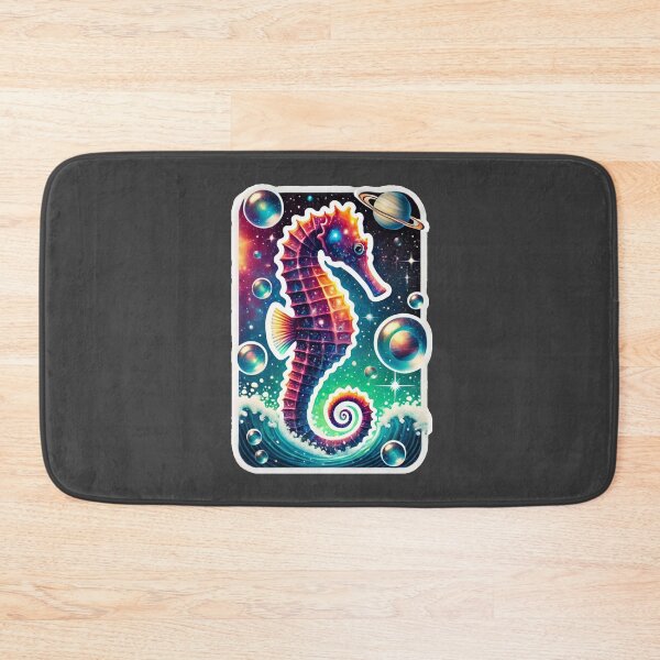 Item preview, Surreal Cosmic Seahorse Fantasy Galaxy Ocean Art Print designed and sold by PinUpPizzazz.