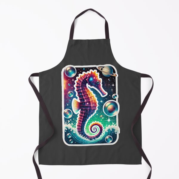 Item preview, Surreal Cosmic Seahorse Fantasy Galaxy Ocean Art Print designed and sold by PinUpPizzazz.