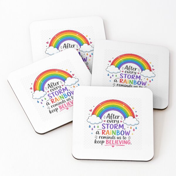 Item preview, After Every Storm, A Rainbow Reminds Us to Keep Believing | Inspirational Rainbow Quote Sticker designed and sold by Ishratparween11.
