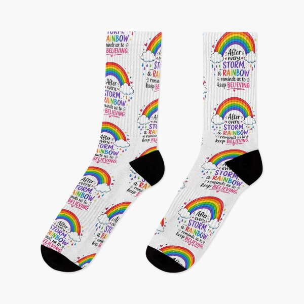 Item preview, After Every Storm, A Rainbow Reminds Us to Keep Believing | Inspirational Rainbow Quote Sticker designed and sold by Ishratparween11.