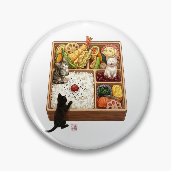 Item preview, Cute Traditional Japanese Bento Box and Triplet Cats designed and sold by JapanekoGallery.