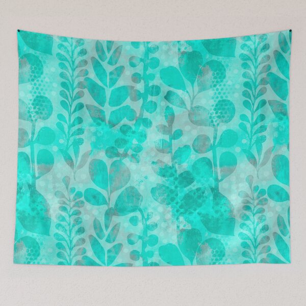 Item preview, Contemporary Botanical Composition Layered Shapes Mint designed and sold by artsandsoul.