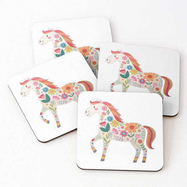 Item preview, Cute Floral Pony Illustration designed and sold by trendspatterns.