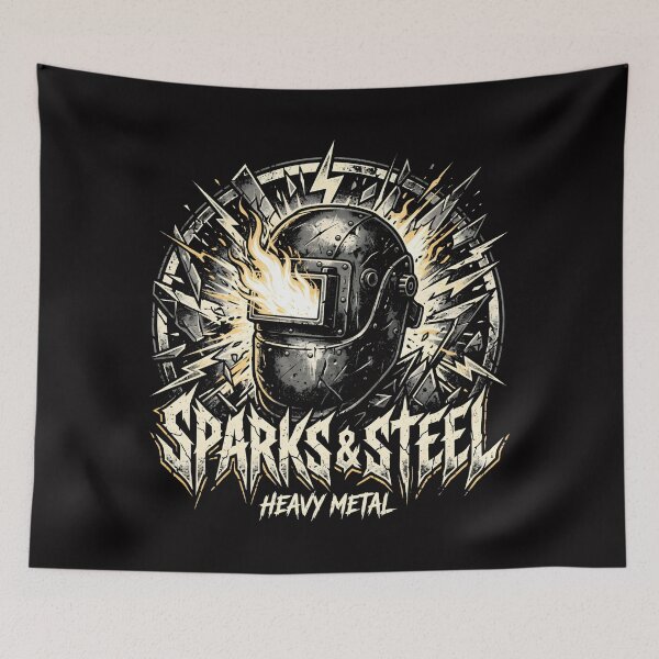 Item preview, Sparks and Steel Heavy Metal Welder Flame Design designed and sold by SplashTastic.