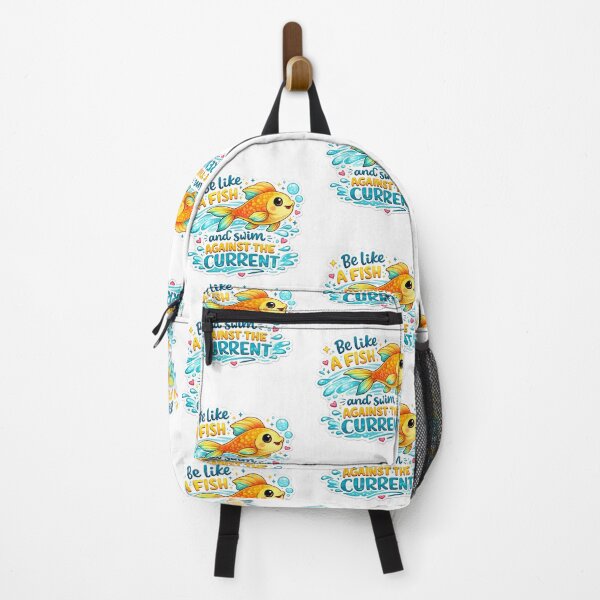 Item preview, Be Like a Fish and Swim Against the Current | Motivational Fish Sticker | Inspirational Quote PNG designed and sold by Ishratparween11.
