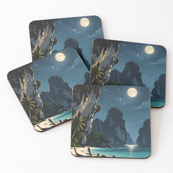 Item preview, Railay Beach Thailand Vintage Travel Poster Tropical Coastal Wall Art designed and sold by Spirit of Siam.