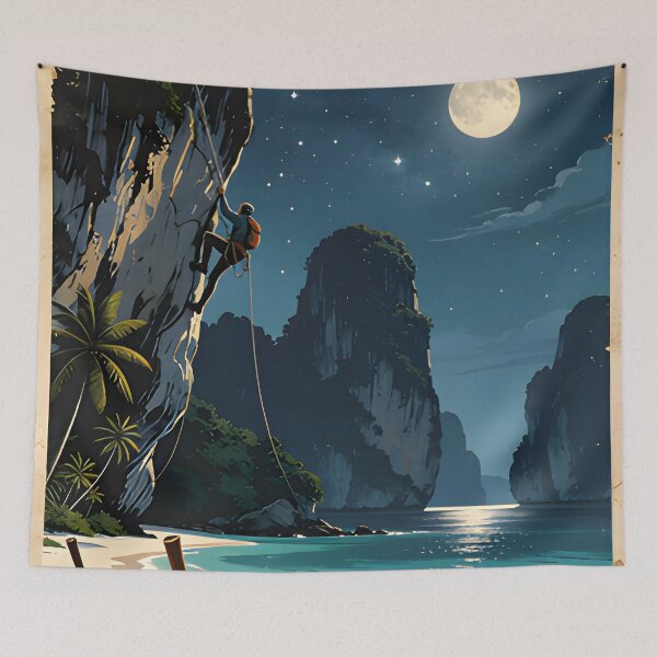 Item preview, Railay Beach Thailand Vintage Travel Poster Tropical Coastal Wall Art designed and sold by Spirit of Siam.