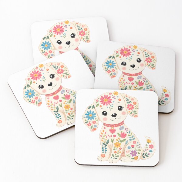 Item preview, Cute floral dog designed and sold by trendspatterns.