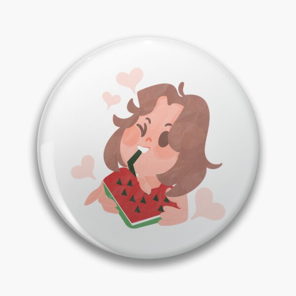 Item preview, Cute Girl Eating Watermelon Summer Illustration designed and sold by Nixsasaart.