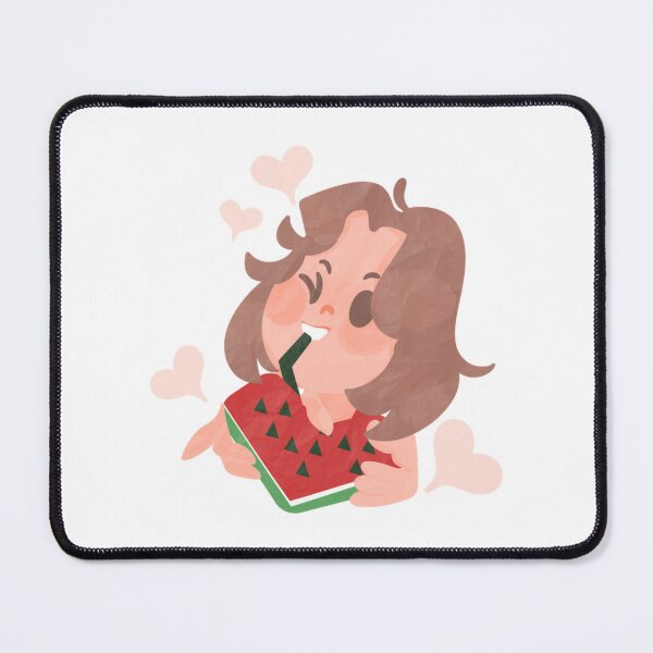 Item preview, Cute Girl Eating Watermelon Summer Illustration designed and sold by Nixsasaart.
