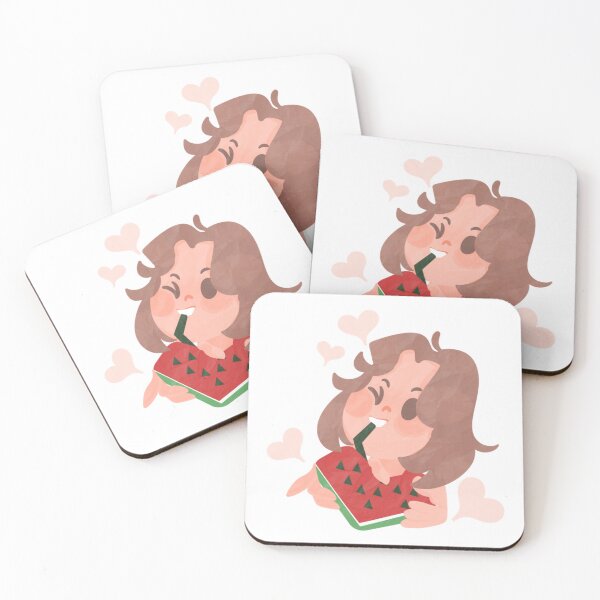 Item preview, Cute Girl Eating Watermelon Summer Illustration designed and sold by Nixsasaart.