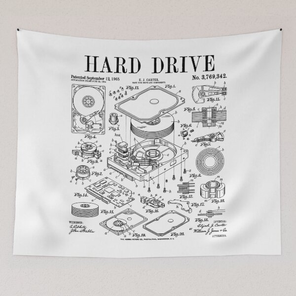 Item preview, Computer Hard Drive Gamer Geek Vintage IT PC Patent Print designed and sold by GrandeDuc.