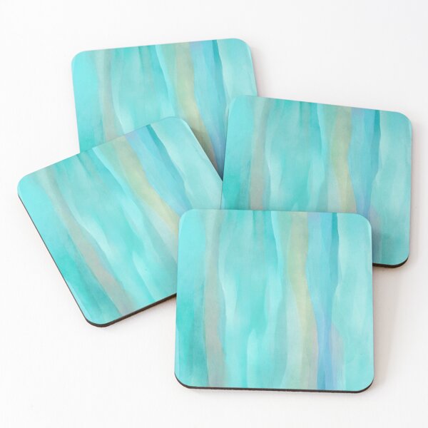 Item preview, Vertical Painterly Waves Gentle Layers Turquoise designed and sold by artsandsoul.