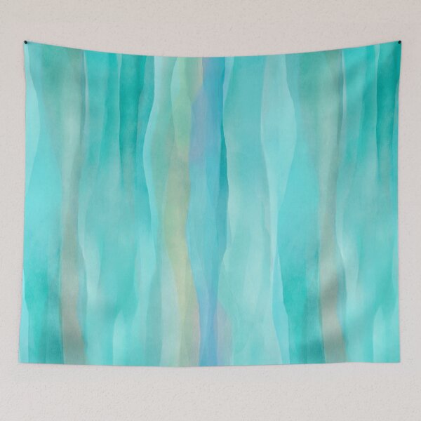 Item preview, Vertical Painterly Waves Gentle Layers Turquoise designed and sold by artsandsoul.