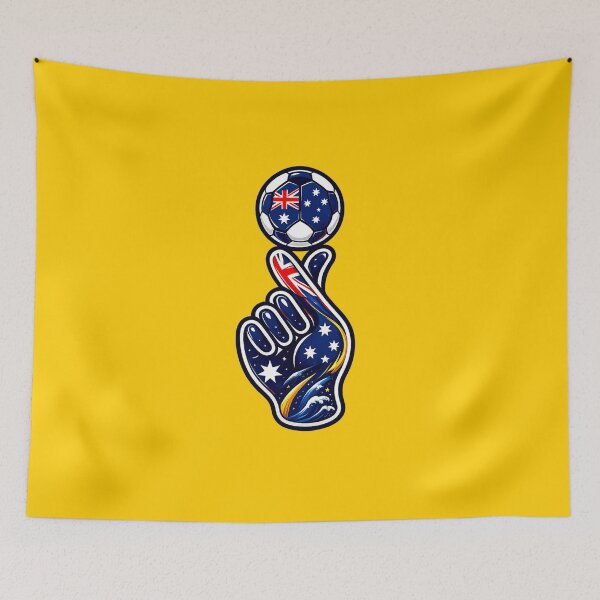 Item preview, Australia Soccer Finger Spin Hand | Aussie Football Fan Art | Australian Flag Football Graphic | World Cup Supporter Gift | Soccer Lover T-Shirt, Sticker & Hoodie Design designed and sold by thesmilngnature.